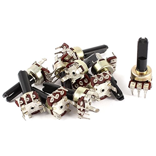 Aexit 10 Stücke B104 100 Karat Ohm 20mm Kunststoff Rändelwelle Obere Einstellung 3 Terminals Einzelne Linear Rotary Taper Potentiometer Panel Pot (bb863f3ba7734eb482e774a54c0e47d1) von Aexit