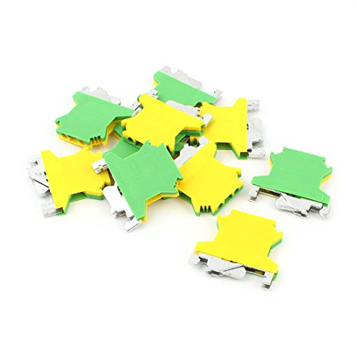 Aexit 10 Stücke USLKG2.5 0,2-4mm2 Drahtschienenmontage Erdungsklemmenblock Gelb Grün (a44076d0d3732301ae90a7368316a62c) von Aexit