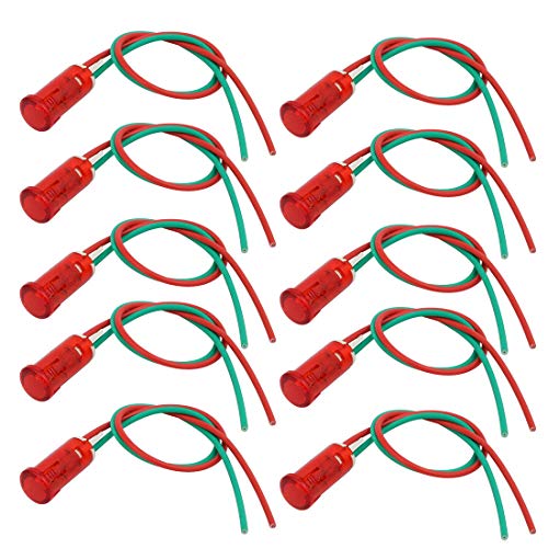 Aexit 10 stücke 12 V 24 V 220 V MDX-11A Rote Kontrollleuchte Pilot Signal Lampe w 19 cm Kabel (69ac04f79e889bb0936f1f184fb3bd80) von Aexit