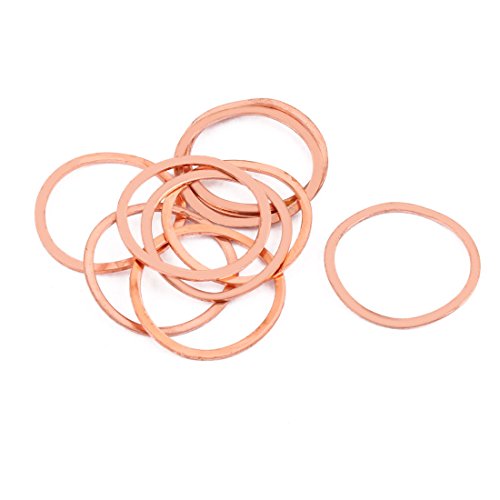 Aexit 10 stücke 32mm x 27mm x 1mm Flacher Ring Kupfer Crush Unterlegscheibe Dichtung Fastener (4e8809eddec89e71313427b770cf53dc) von Aexit