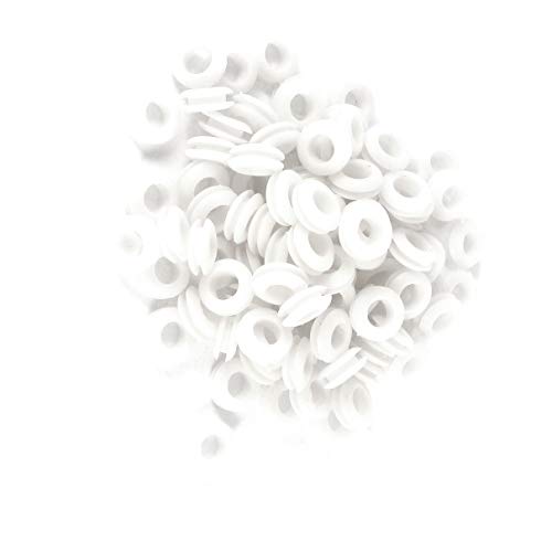 Aexit 100 8 MM Nägel, Schrauben & Befestigungen X 15 MM WEIß Gummi Kabeltülle Ring Tüllen Kabel Displayschutzfolie von Aexit