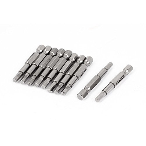 Aexit 10Stück Schraubendreher-Zubehör 1/4 "Sechskant Schaft 4 mm Magnet Innensechskant Bits Schraubendreher Bits von Aexit