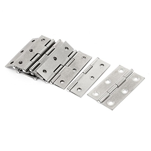 Aexit 10stk Schrank-Zubehör Schrank Edelstahl Tür Scharnier Silber Ton lang Haus 55mm x Scharniere 34mm Büro von Aexit