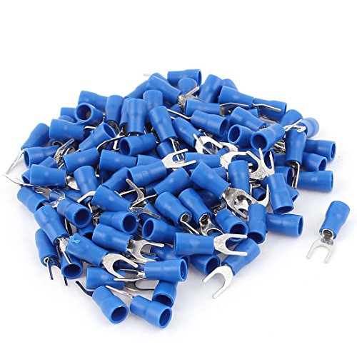 Aexit 120 stücke SVS2-4 Gabel Spaten Isolierte Drahtanschlussklemmen Blau für AWG 16-14 (e6f183b3cc13eb04b63408bb2c04cdd4) von Aexit