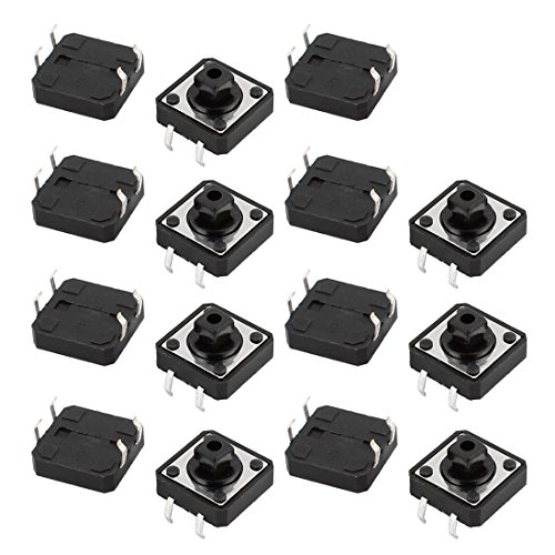 Aexit 15 Stücke 12mm x 12mm x 7,3mm Panel PCB Momentary Taktile Takt Drucktaster 4 Pin DIP (b08603a13304f7664d2f764e1d7f9435) von Aexit