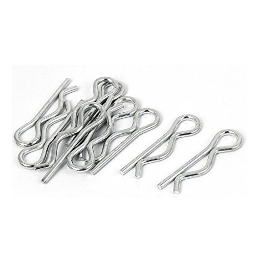 Aexit 2,5 mm Stifte x 45 mm Spring Verschluss Metall Splinte Clip Hair Pin Silber Splinte Ton 10 PCS von Aexit