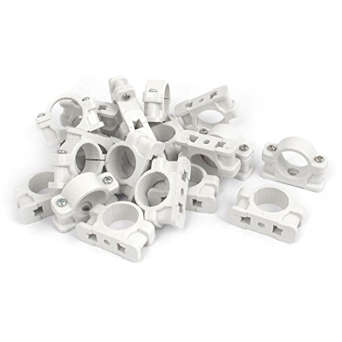 Aexit 20stk Zwingen, Klemmen & Spanner 25mm Dmr Wandmontiert Kunststoff Rohrschelle Klemme Rohrschellen und-Schraubzwingen Verschluss weiß von Aexit