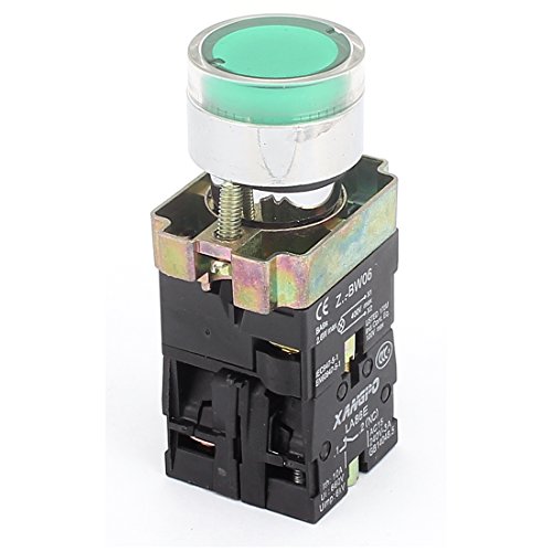 Aexit 22mm 400V Grüne Lichtanzeige SPST Normal Schließen Momentaner Drucktaster von Aexit