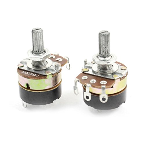 Aexit 2Pcs B500K 500K Ohm einzelner linearer Drehschalter Kohlenstoffpotentiometer (465237f46b0b5dc644eee29f295a54d3) von Aexit