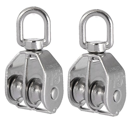 Aexit 2Stk. Schrank-Zubehör M15 304 Edelstahl Doppel-Scheibe Gelenkkopf Scharniere Blockseilrolle Umlenkrolle Aexit 2Stk. Schrank-Zubehör M15 304 Edelstahl Doppel-Scheibe Gelenkkopf Scharniere Blockseilrolle Umlenkrolle von Aexit