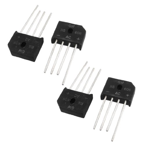 Aexit 4 Stück PCB 6A 600V Vollwellen-Einphasen-Brückengleichrichter RS606 (d75eb15d664ecc844c63ee41646a5be4) von Aexit