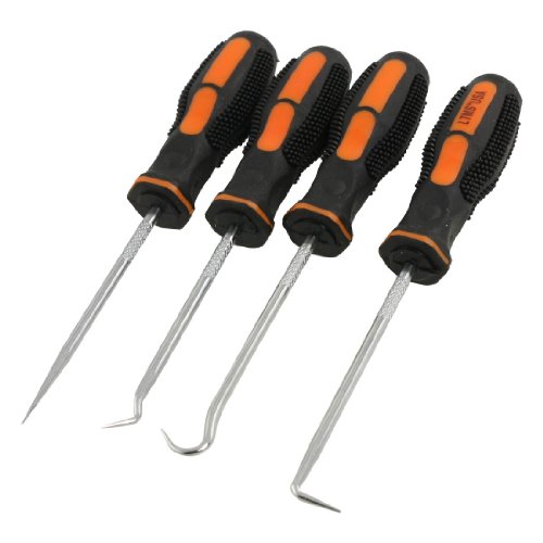 Aexit 4 stück schwarz orange griff winkel pick runde haken o ring dichtung schraubendreher werkzeug set (f42b3feab99d40673c56ddf0aabf273e) von Aexit