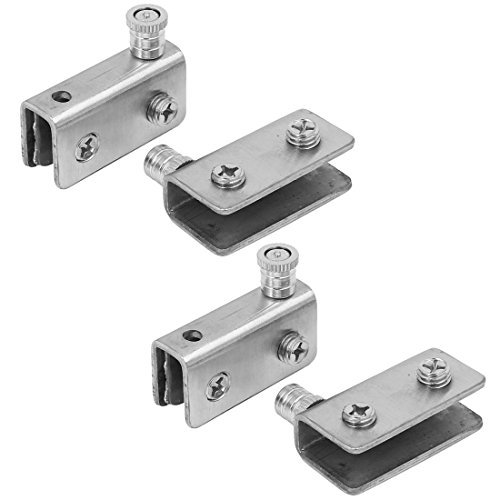Aexit 4Stk Zwingen, Klemmen & Spanner 5mm-9mm Glas dick Metall Drehpunkt Scharnier Winkelspanner Klammer Silber von Aexit
