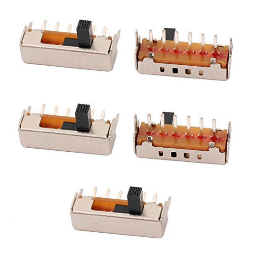 Aexit 5stk 4Position 6P1P4T Plattenmontage Micro Schiebeschalter Latching Netzschalter von Aexit