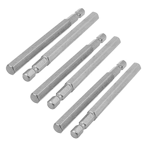 Aexit 6 Schraubendreher-Zubehör Stück 1/4" Shaft 8mm Innensechskant Kopf 100mm Magnet Bitsätze Schraubendreher Bit von Aexit