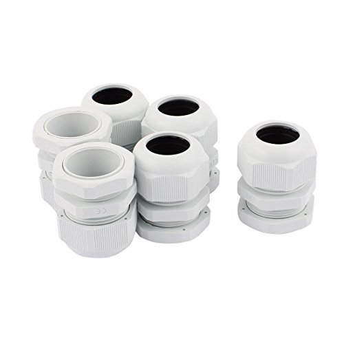 Aexit 6 Stk Wasserdicht Verstellbare PG25 M30 x 1,5 Kabelverschraubung Gelenke weiß von Aexit