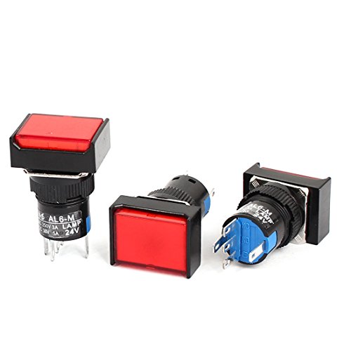Aexit AC 250 V 3A DC 30 V 5A SPDT 5 Terminal Rote Lampe Druckschalter 3 Stücke (627228a1f8720b21f943f94bf138a638) von Aexit