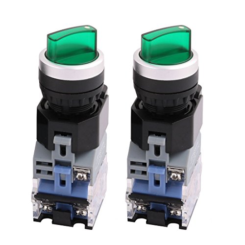 Aexit AC 660V 10A Grüne LED-Anzeige AC 220V 6 Klemmen 3 Positionen Drehwahlschalter 2St (aaf64bd6529a02f5bd78fba50d6f2466) von Aexit