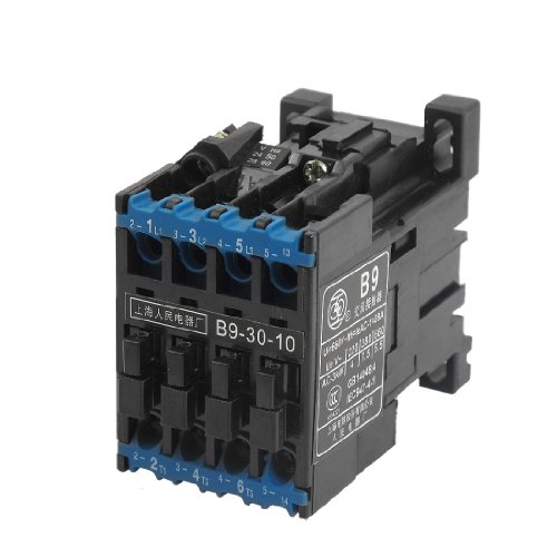 Aexit B9-30-10 24V 50Hz Spule 28A (AC-1) 3 Pole 3NO 35mm Montageschiene AC-Schütz (schwarz) von Aexit