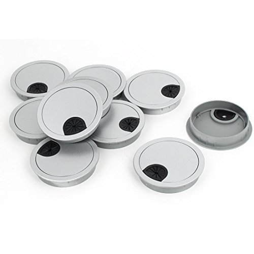 Aexit Computer Schreibtisch Kunststoff Tülle Draht Kabel Loch Abdeckung Silber Grau 80mm Durchmesser 10 stücke (ca9ddc52819b9817e8ca9ff6c0402b4d) von Aexit