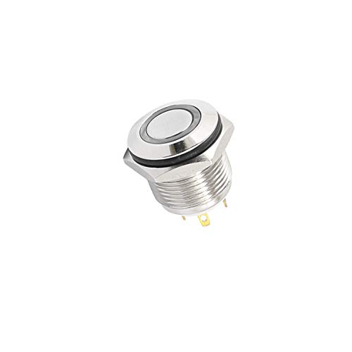 Aexit DC 3-5V Blau LED Licht 4-Pin 1NO SPST Momentan Aktion 16mm Druckschalter de von Aexit