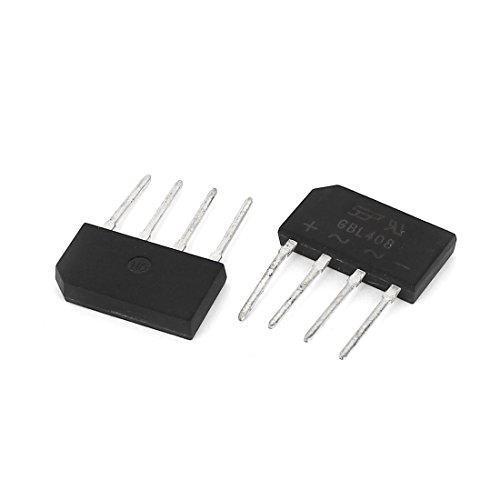 Aexit GBL408 4A 800V 4 Pin Schwarz Silber Ton Einphasig Flach Diode Gleichrichter Brücke 2 Stücke (8b009abadb53a24811b95ef488589b5e) von Aexit
