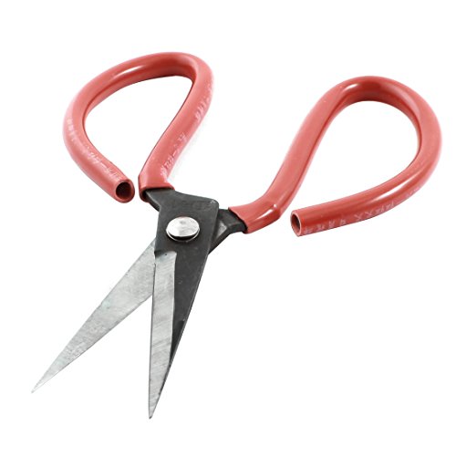 Aexit Haushalt rot gummibeschichtet griff metall cutter schere schere silber ton (6a9883e94a54724ab13b40703d26882e) von Aexit