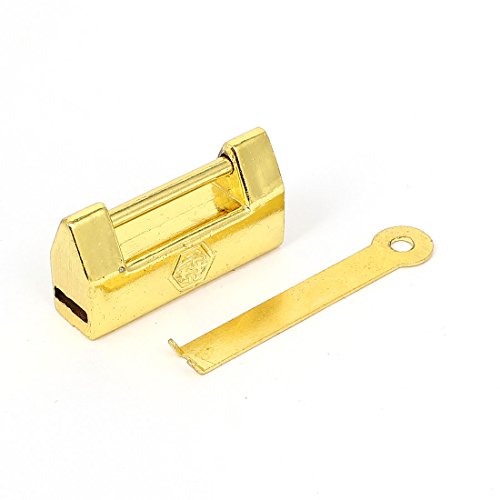 Aexit Home Cabinet Schmuckschatulle Schublade 2 cm Innenlänge Antiken Stil Chinesischen Druck Metallschloss Vorhängeschloss Gold Ton w 1 Schlüssel (f0c574a217607e9ee1a43236280f27cd) von Aexit