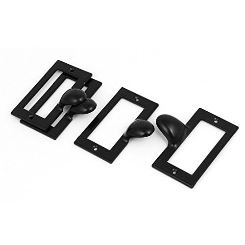 Aexit Kabinett-Schubladen-Tag-Etikettenhalter-Ziehgriffe schwarz 58x32x15mm 4pcs w Schrauben (04d428d82795cf0403d0b41d200575a7) von Aexit