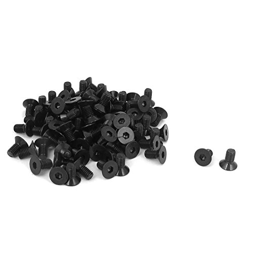 Aexit M3 x 6mm Metric Innensechskantschrauben mit Senkkopf und Flachkopfschrauben Schwarz 100PCS (63473802289318828327c35740b3b2a5) von Aexit