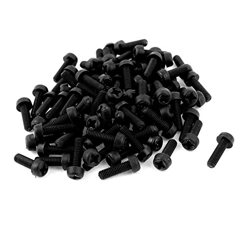 Aexit M3 x Baumarkt 10mm Kunststoff Kreuzschlitz Maschinenschraube Hardware Schwarz Eisenwaren 100 Stück Aexit M3 x Baumarkt 10mm Kunststoff Kreuzschlitz Maschinenschraube Hardware Schwarz Eisenwaren 100 Stück von Aexit