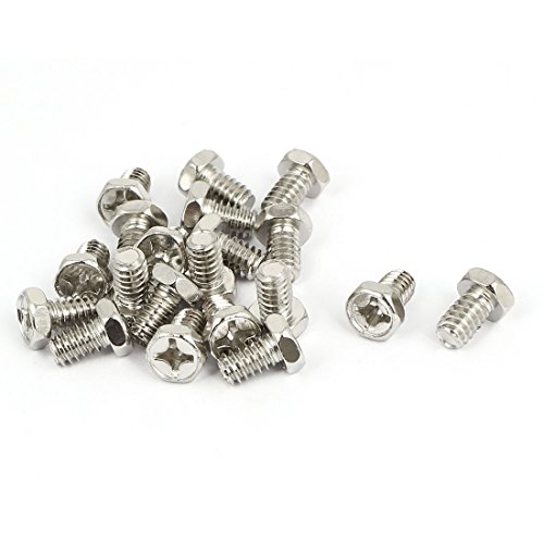 Aexit M6 x 1,25 mm x 10 mm Sechskantschrauben Gewindeschrauben Kreuzschlitzschrauben Verschluss Silber Ton 20st (88517f14ecff5682daa5acaa42fb1c46) von Aexit