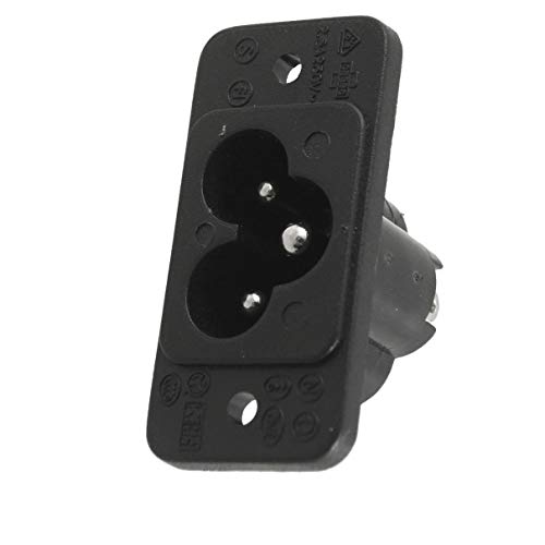 Aexit Schwarz 3-polig IEC320 C6 Gerätestecker Stecker Steckdose WECHSELSTROM 250V 2 von Aexit