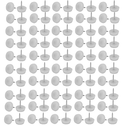 Aexit Wohnmöbel Fußbein Runde Basis Protector Gleiten Nägel Weiß 16mm Durchmesser 100 stücke (5c397321abbfaed2d47f9ee446a450e6) von Aexit