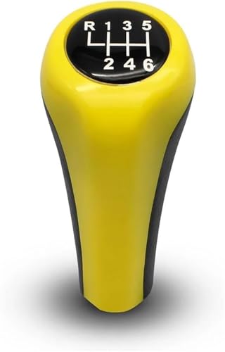 Aextroi Auto-Schaltknauf Für BMW 1 3 5 6 Serie für X1 X3 X5 M Griff Schaltknauf Kopf(6 Speed Yellow) von Aextroi