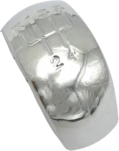 Aextroi Auto-Schaltknauf Für Skoda für Octavia MK2 II II FL Hand für Geschwindigkeit Schaltknauf Stick Button Cap Cover(5 Speed Chrome) von Aextroi