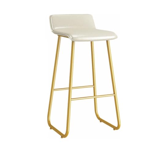 AeylvAoay Barhocker für Kücheninsel PU-Leder Thekenhöhe Barhocker für Kücheninsel Höhe Barhocker mit Metallbeinen und Fußstütze Barhocker mit Rückenlehne Barstuhl Beige von AeylvAoay