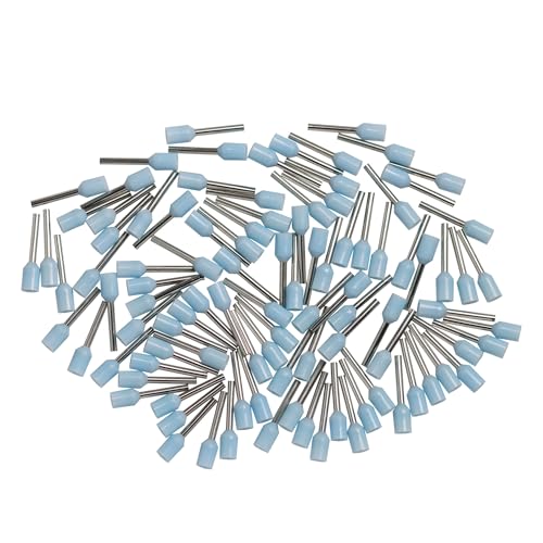 Afeld Elektro Aderendhülsen 0,34mm², türkis, isoliert, Hülsenlänge 8mm, Gesamtlänge 12,5mm, 100 Stück für fein- und feinstdrähtige Leiter von Afeld Elektro