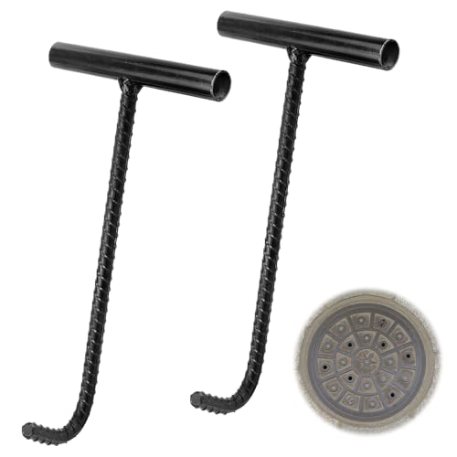 2 Stück Kanaldeckelheber, Afenau 30CM Gullideckel Haken mit Gewinde, Verdickte Stahlbewehrung Schachthaken, Tragbar Schachtdeckelheber, T Kanalhaken für Schachtabdeckung, Schwarz 2 Stück Kanaldeckelheber, Afenau 30CM Gullideckel Haken mit Gewinde, Verdickte Stahlbewehrung Schachthaken, Tragbar Schachtdeckelheber, T Kanalhaken für Schachtabdeckung, Schwarz von Afenau
