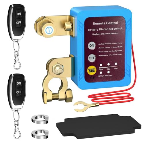 Afenau Drahtloser Ferngesteuerter Auto Trennschalter, Batterie Trennschalter 12v 240A with Fernbedienung und Led Voltage Display, Batterietrennschalter Kill Switch für Auto, RV, ATV, LKW, Boot Afenau Drahtloser Ferngesteuerter Auto Trennschalter, Batterie Trennschalter 12v 240A with Fernbedienung und Led Voltage Display, Batterietrennschalter Kill Switch für Auto, RV, ATV, LKW, Boot von Afenau