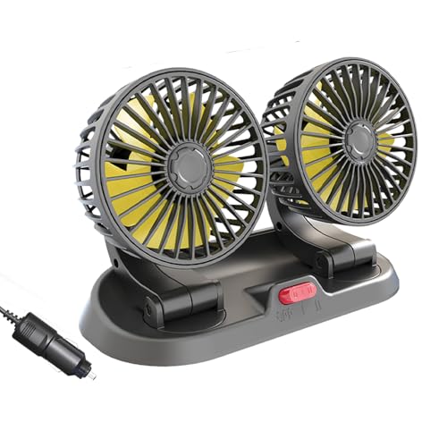 Afenau Ventilator Auto 12V Doppelkopf, Auto Ventilator 12V mit 2 Speed, 360 Grad Drehbar Doppelköpfiger Ventilator, Zigarettenanzünder Ventilator für Van LKW SUV RV Wohnmobil Wohnwagen Afenau Ventilator Auto 12V Doppelkopf, Auto Ventilator 12V mit 2 Speed, 360 Grad Drehbar Doppelköpfiger Ventilator, Zigarettenanzünder Ventilator für Van LKW SUV RV Wohnmobil Wohnwagen von Afenau