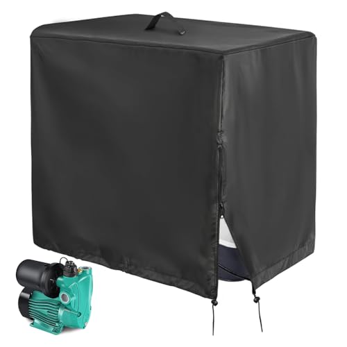 Poolpumpe Abdeckung, wasserdichte Sandfilteranlage Abdeckung für Intex Poolpumpe Sandfilter, 420d Oxford Abdeckung Poolpumpe, Sandfilteranlage Pool Abdeckung (Schwarz 84x61x86 cm) von Afenau