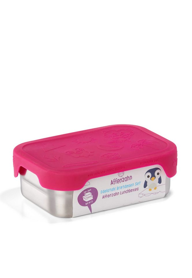 Affenzahn Lunchbox Edelstahl Brotdosen Set, Edelstahl, (Edelstahl Brotdosen Set, 1-tlg., 2er-Set aus kleiner und großer Dose), 100% BPA-frei von Affenzahn