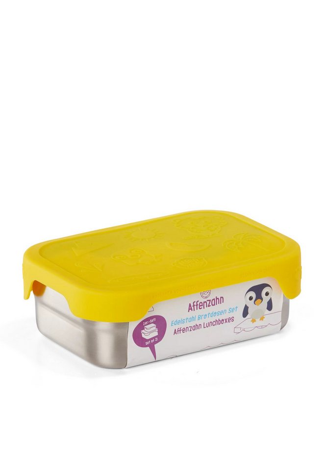 Affenzahn Lunchbox Edelstahl Brotdosen Set, Edelstahl, (Edelstahl Brotdosen Set, 1-tlg., 2er-Set aus kleiner und großer Dose), 100% BPA-frei von Affenzahn