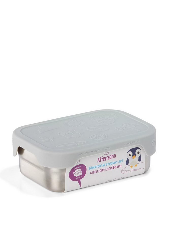Affenzahn Lunchbox Edelstahl Brotdosen Set, Edelstahl, (Edelstahl Brotdosen Set, 1-tlg., 2er-Set aus kleiner und großer Dose), 100% BPA-frei von Affenzahn