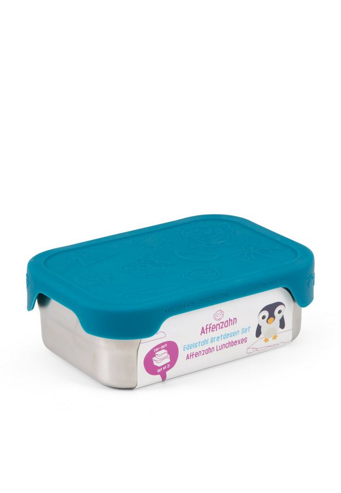 Affenzahn Lunchbox Edelstahl Brotdosen Set, Edelstahl, (Edelstahl Brotdosen Set, 1-tlg., 2er-Set aus kleiner und großer Dose), 100% BPA-frei von Affenzahn
