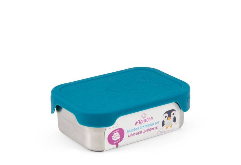 Affenzahn Trinkflasche Edelstahl Brotdosen-Set Hai, 2 Stück, Brotbox, Edelstahldose, Lunchbox von Affenzahn