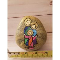 Handbemalter Krippenfelsen Maria, Josef Und Jesus von AffinityStones