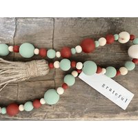 Dankbar Holz Perlengirlande Mit Custom Clay Tag Und Quaste | Herbst Tiered Tablett Dekor Erntedankfest 2021, Manteldeko Dankbar Holz Perlengirlande Mit Custom Clay Tag Und Quaste | Herbst Tiered Tablett Dekor Erntedankfest 2021, Manteldeko von AffleckAndCo