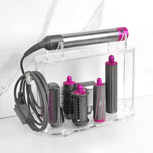 Affogato Aufbewahrungshalter, kompatibel mit Dyson Airwrap Styler-Zubehör, Acryl, 6 Löcher, Tischplatten-Organizer, Schreibtisch-Organizer zur Aufbewahrung, lange Schaftbefestigungen für Badezimmer von Affogato